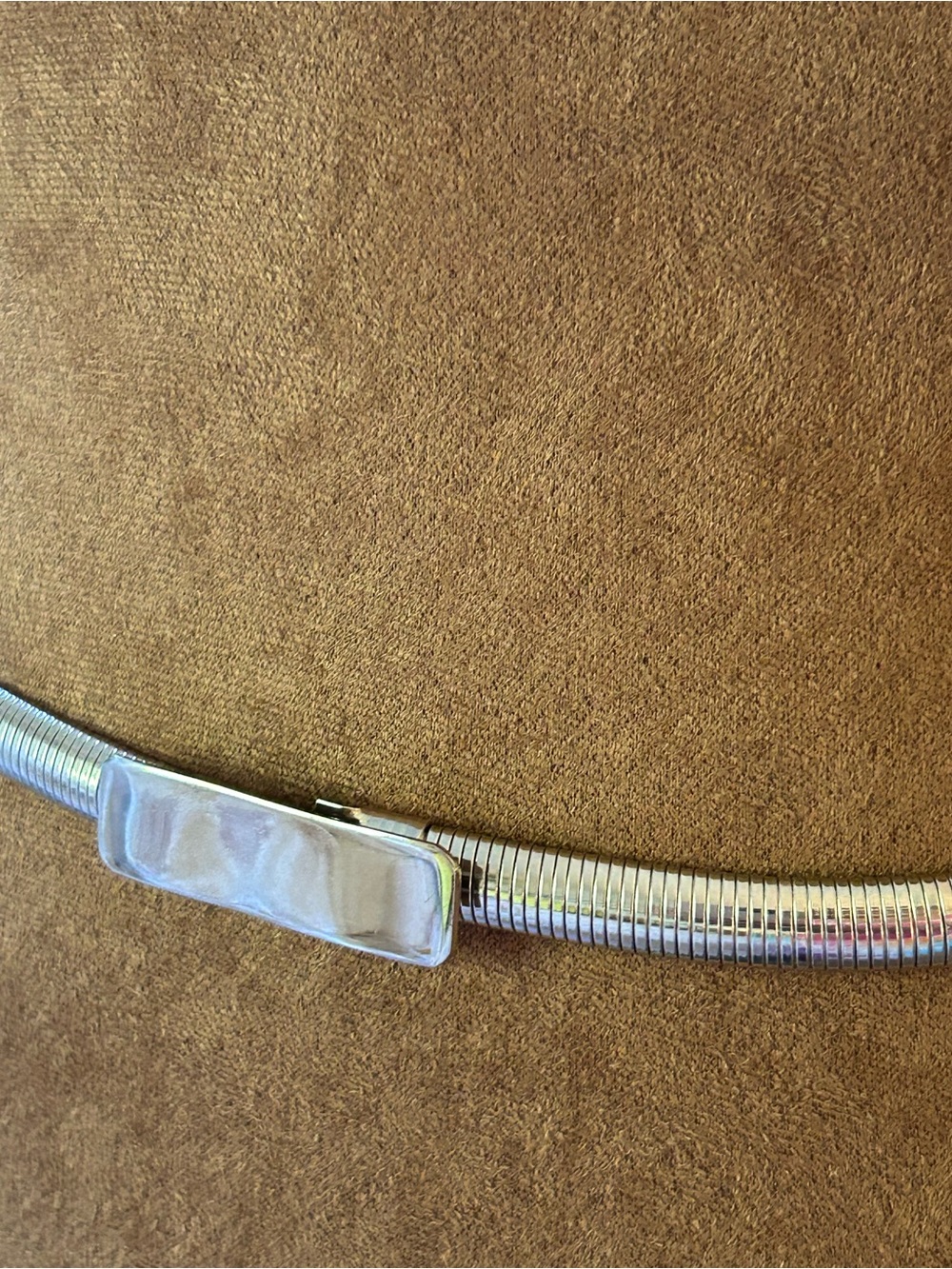 Vintage silver tone skinny stretch belt